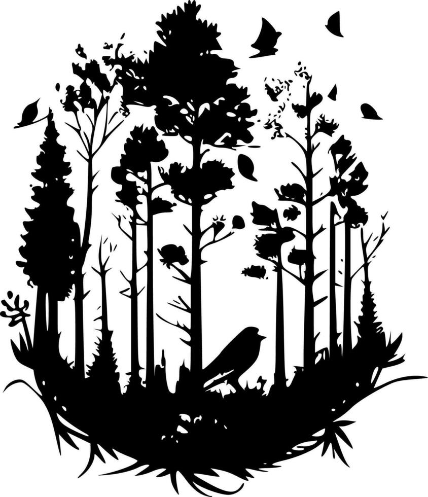 bosque - minimalista y plano logo - vector ilustración