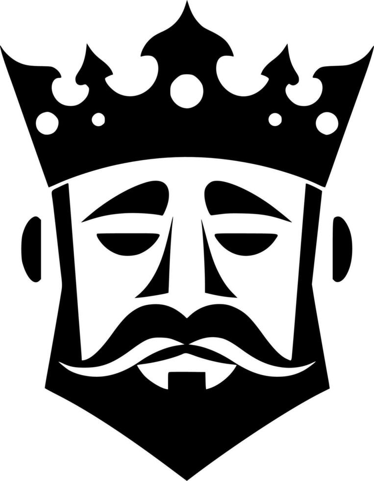 Rey - negro y blanco aislado icono - vector ilustración