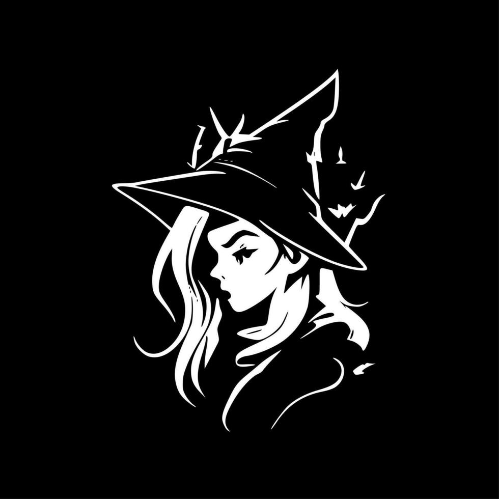 Witch - Minimalist and Flat Logo - Vector illustration