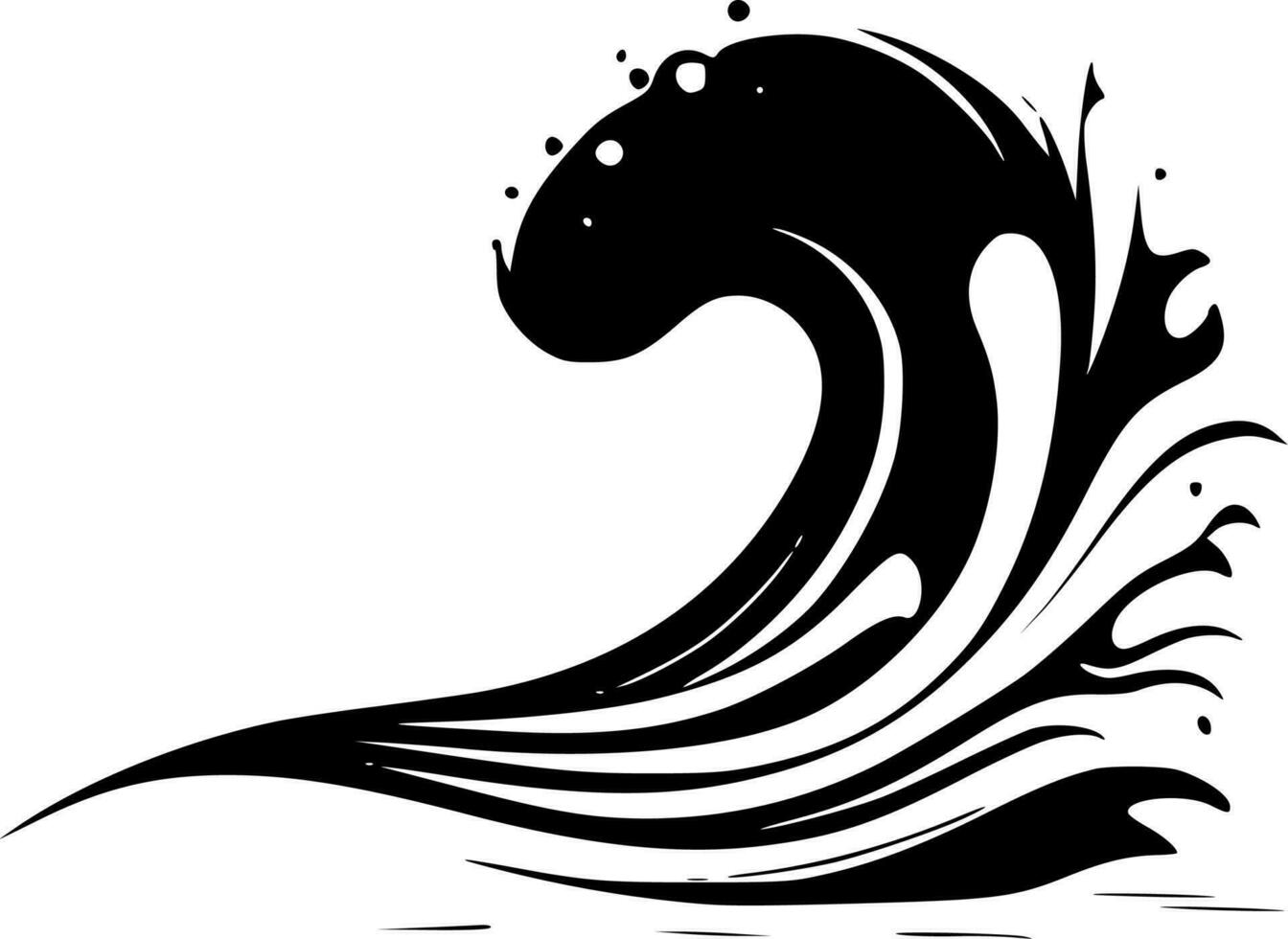 Wave - Black and White Isolated Icon - Vector illustration