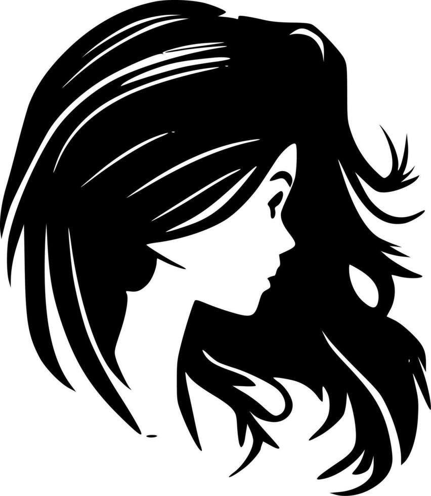 pelo - negro y blanco aislado icono - vector ilustración