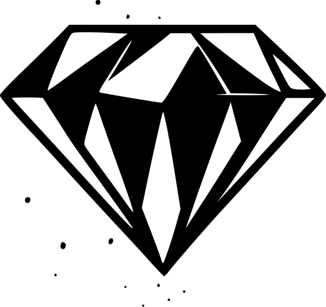 Rhinestone, Black and White Vector illustration