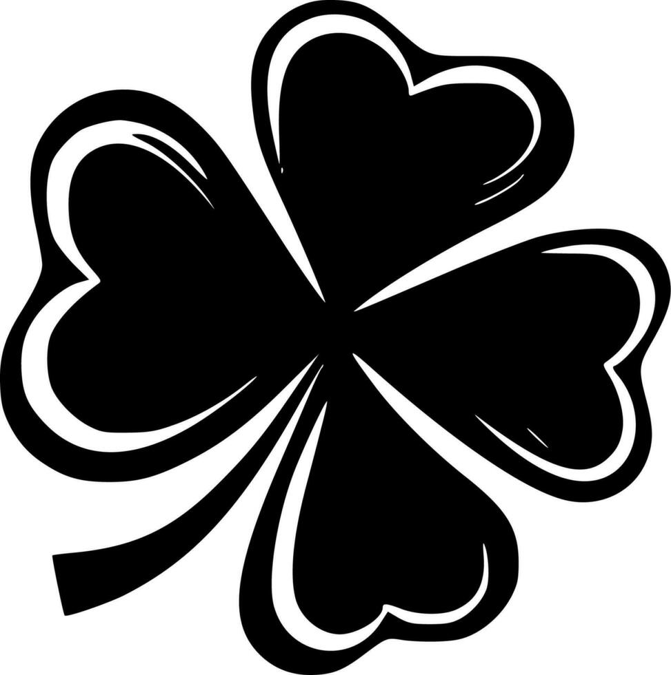 Shamrock, Black and White Vector illustration