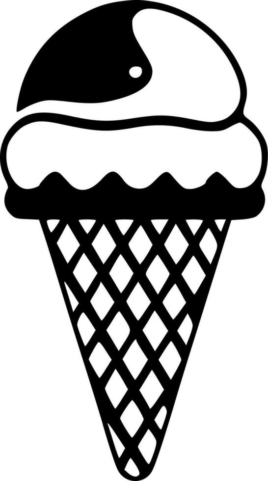 Ice Cream, Minimalist and Simple Silhouette - Vector illustration