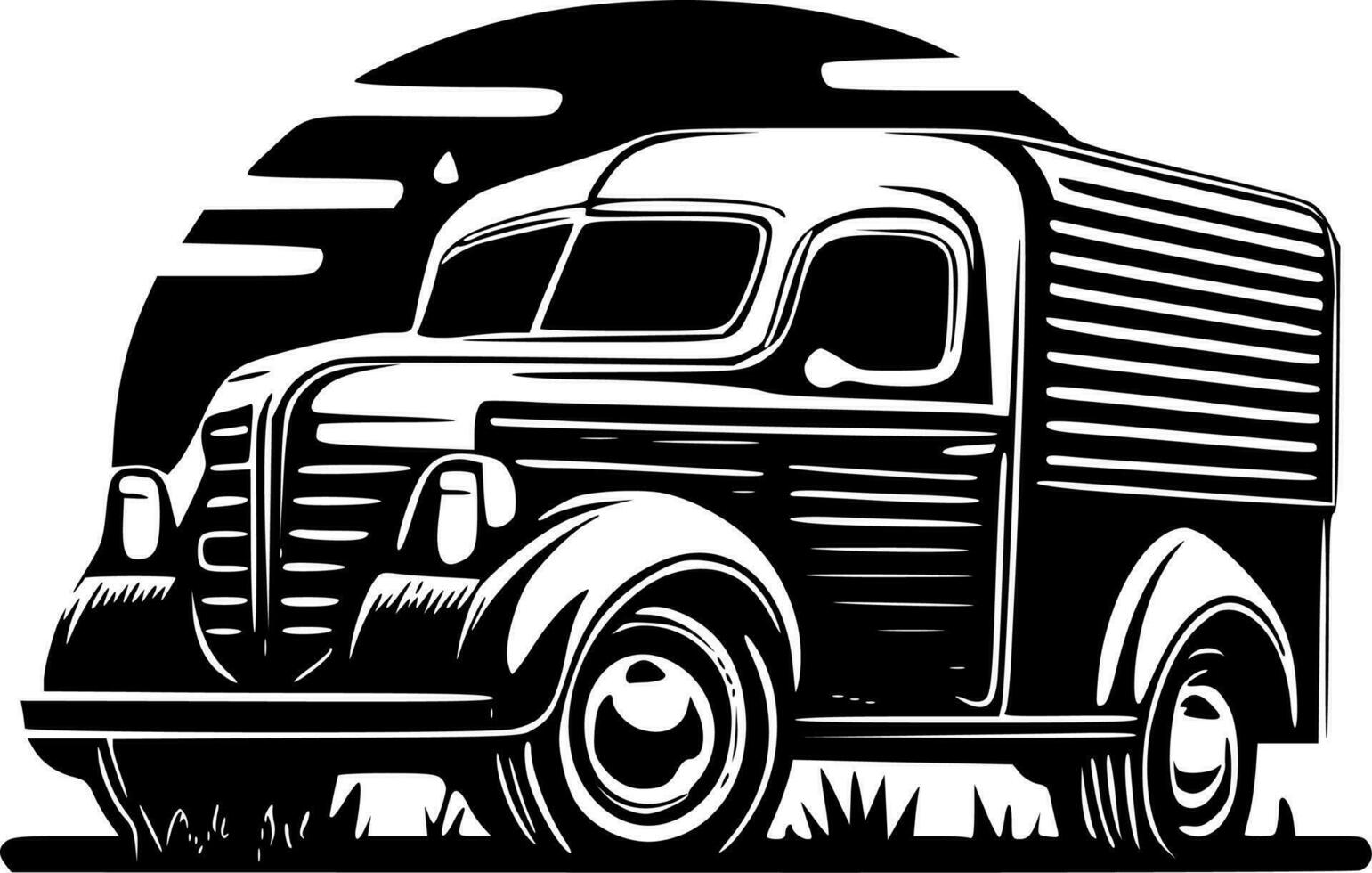 Vintage Truck - High Quality Vector Logo - Vector illustration ideal for T-shirt graphic