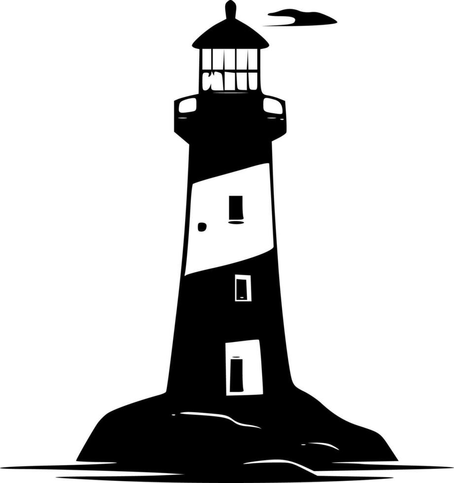 Lighthouse, Minimalist and Simple Silhouette - Vector illustration