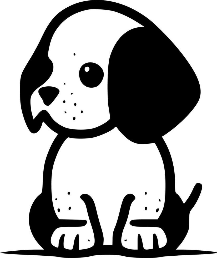 Puppy, Minimalist and Simple Silhouette - Vector illustration