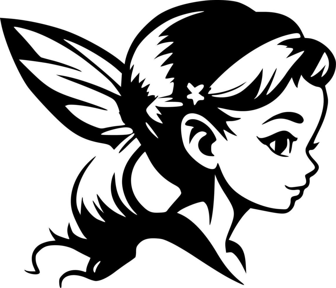 Fairy - Black and White Isolated Icon - Vector illustration 24164173 ...