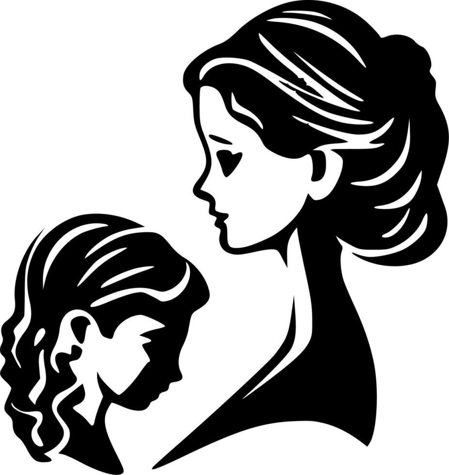 Mother Daughter - High Quality Vector Logo - Vector illustration ideal for T-shirt graphic