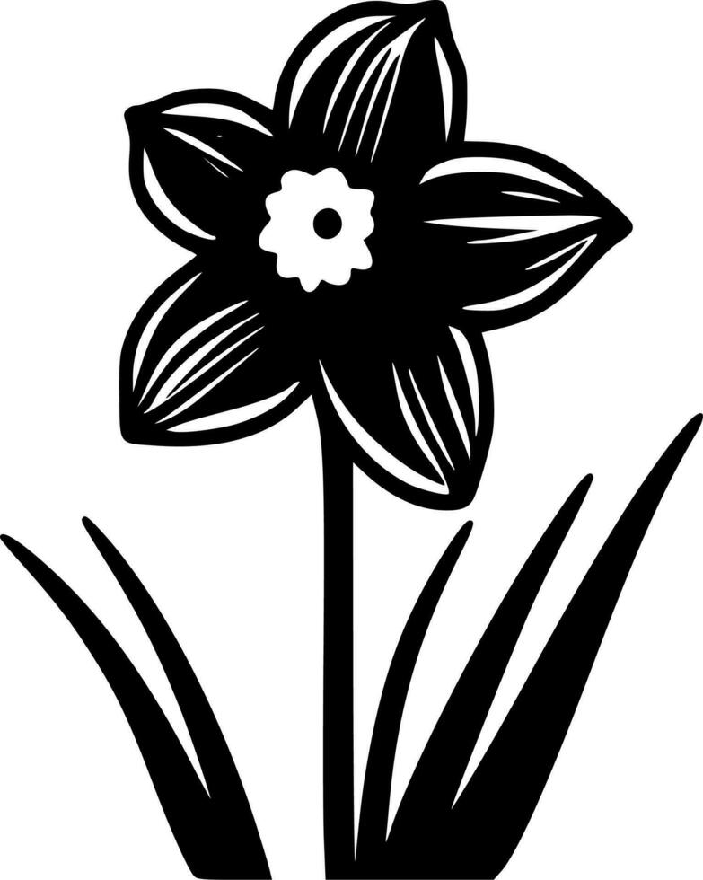 Daffodil, Black and White Vector illustration