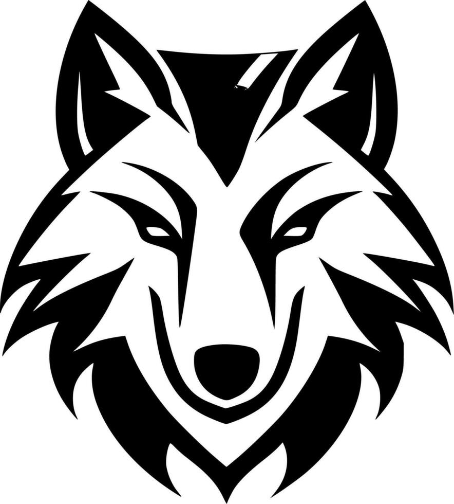 Wolf, Black and White Vector illustration