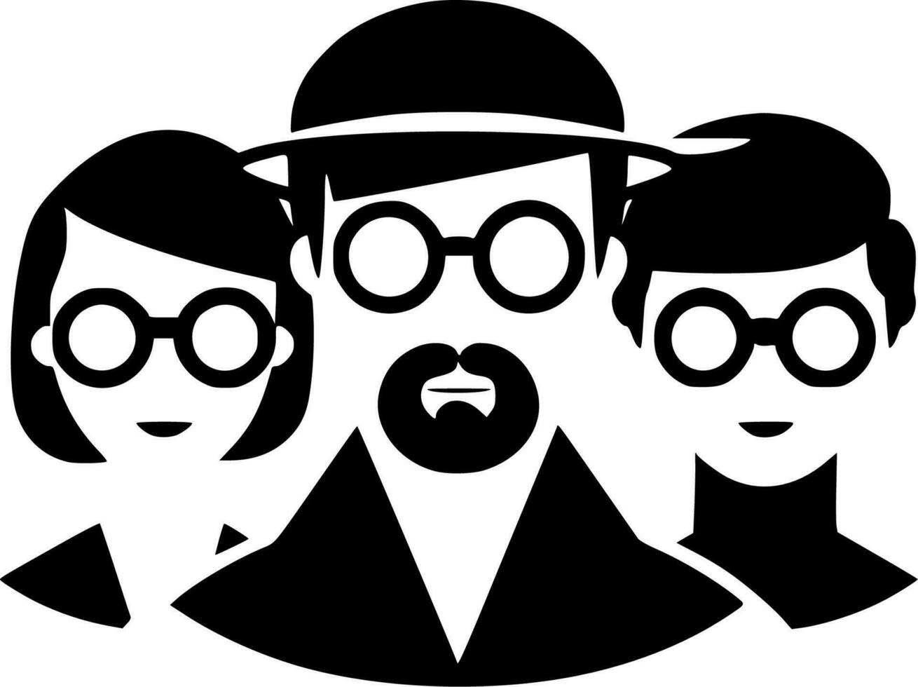 People - Black and White Isolated Icon - Vector illustration