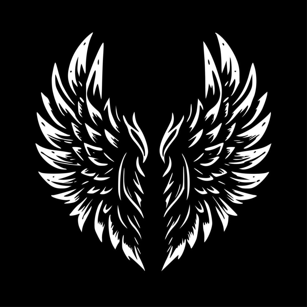 Wings - Black and White Isolated Icon - Vector illustration 24164219 ...