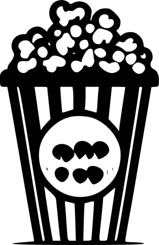 Popcorn - Black and White Isolated Icon - Vector illustration 24164223