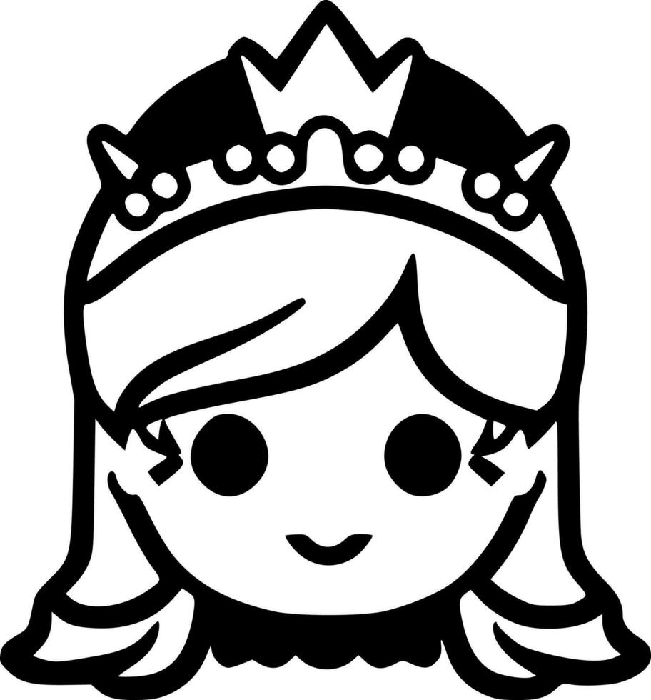 princesa, minimalista y sencillo silueta - vector ilustración