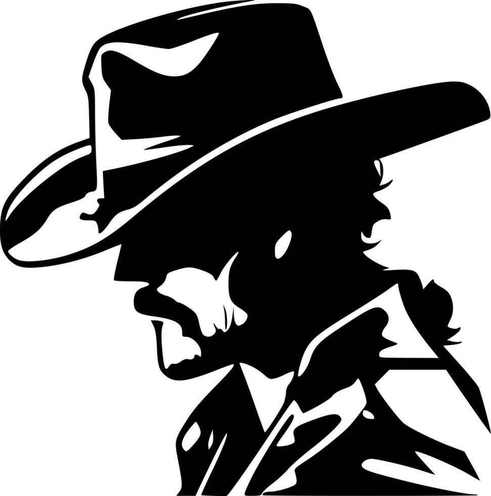 Cowboy - Black and White Isolated Icon - Vector illustration