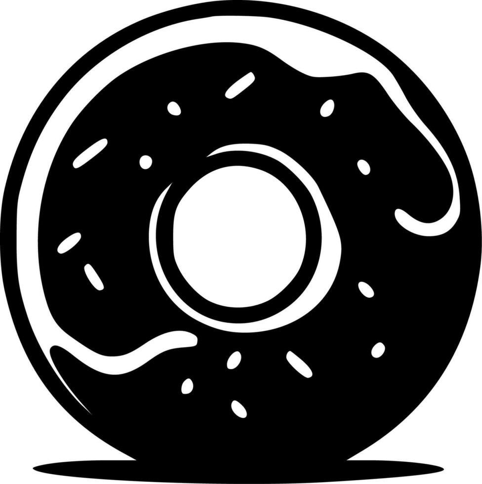Donut, Black and White Vector illustration