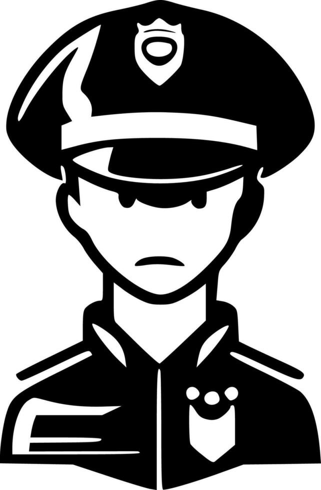 Police - Black and White Isolated Icon - Vector illustration