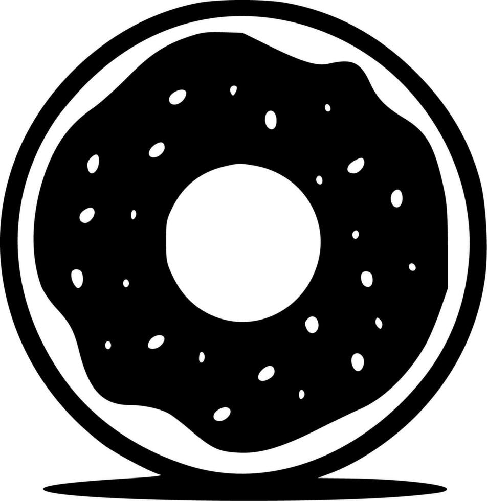 Donut, Black and White Vector illustration