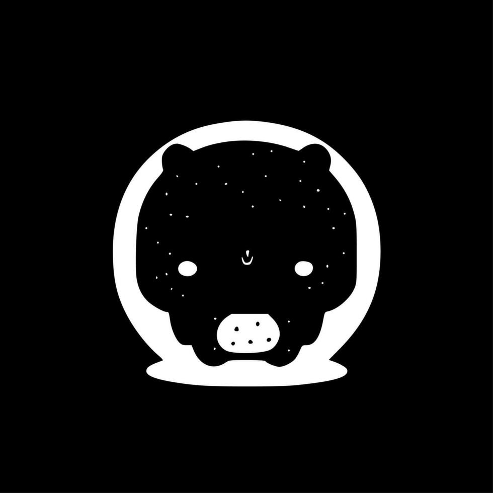 Kawaii - Black and White Isolated Icon - Vector illustration