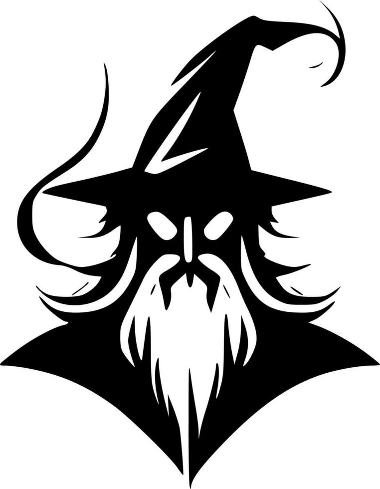 Wizard, Minimalist and Simple Silhouette - Vector illustration