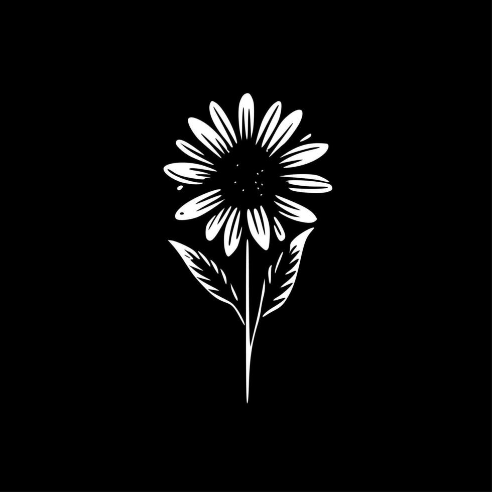 flor - negro y blanco aislado icono - vector ilustración