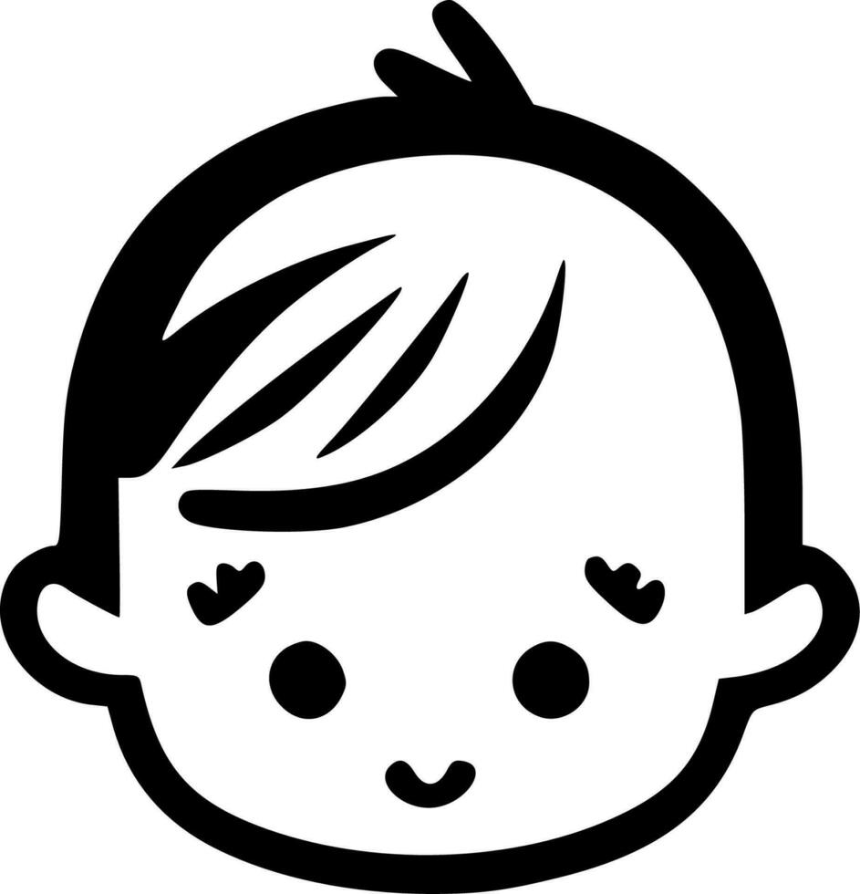 Baby - Black and White Isolated Icon - Vector illustration