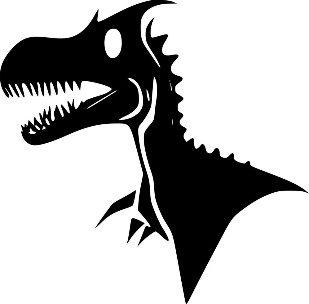 dinosaurio, negro y blanco vector ilustración