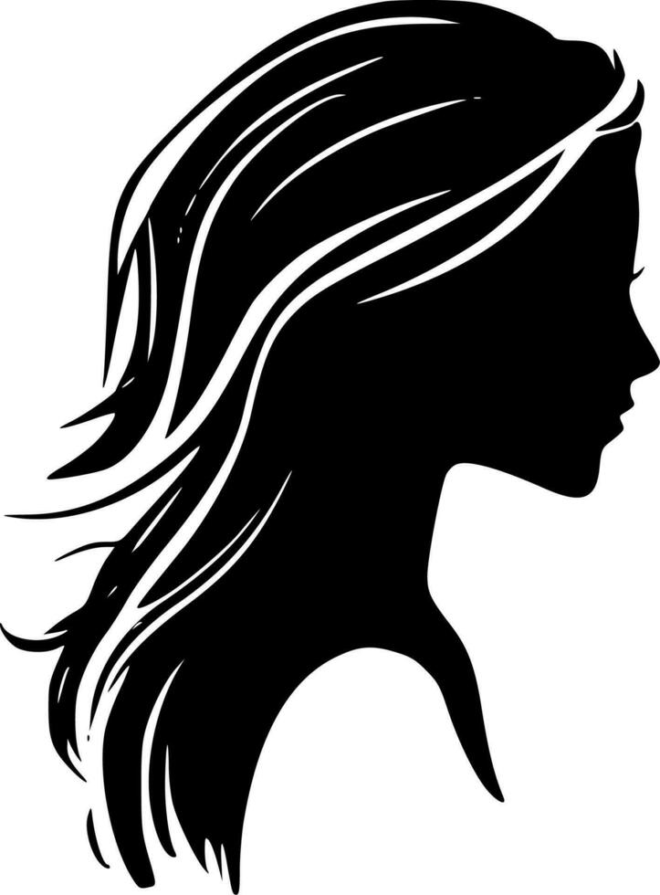 Hair, Black and White Vector illustration