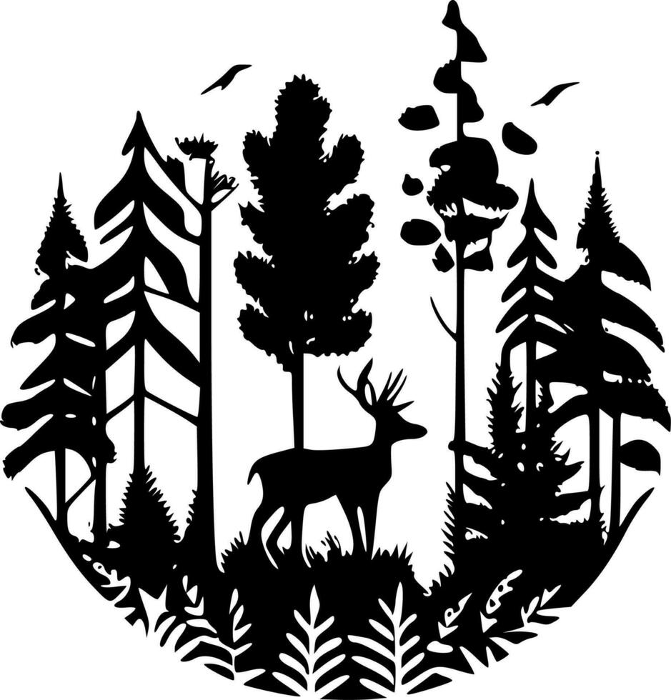 bosque, minimalista y sencillo silueta - vector ilustración