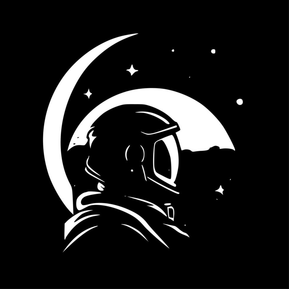 Space - Black and White Isolated Icon - Vector illustration