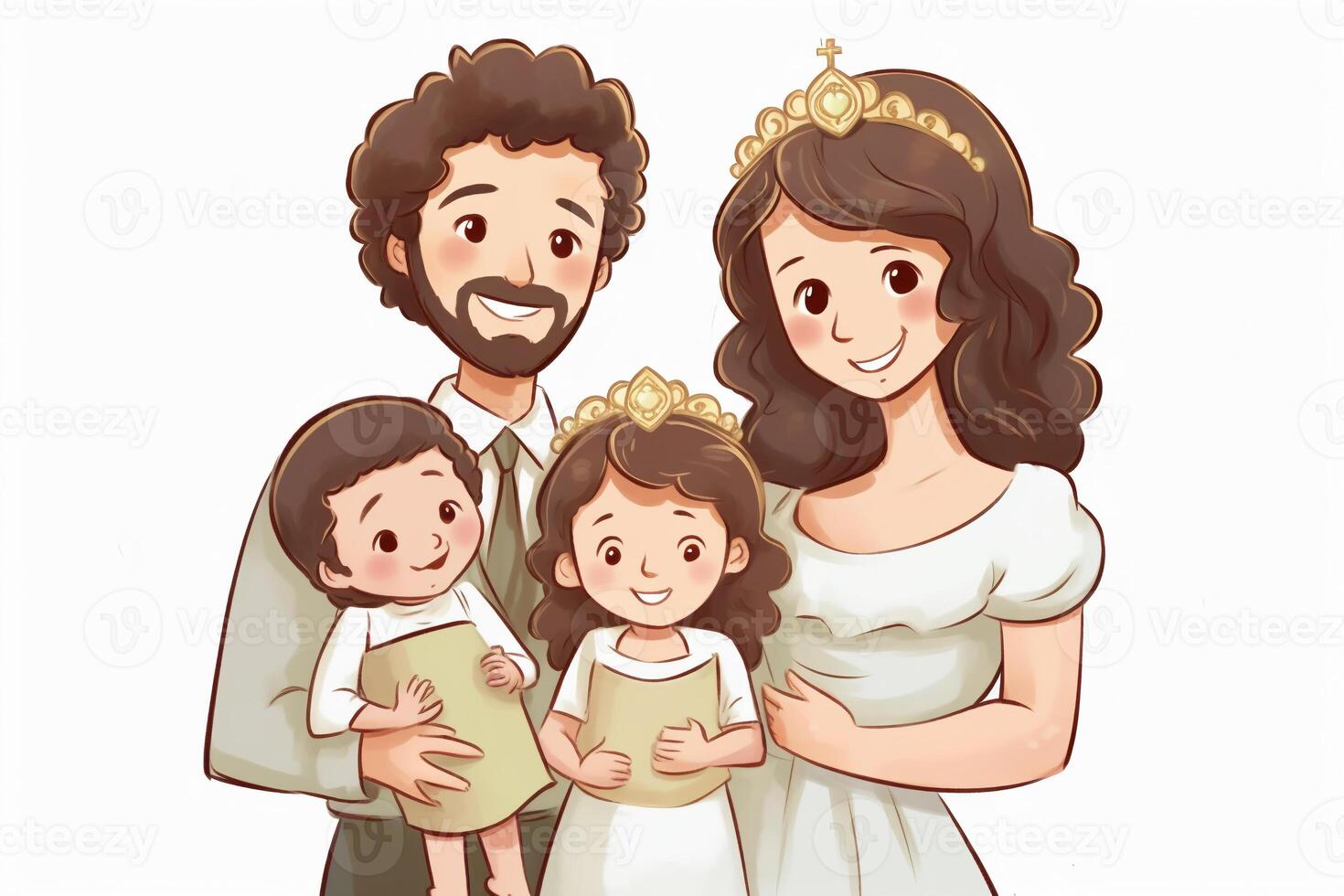 Illustration of a happy family. photo