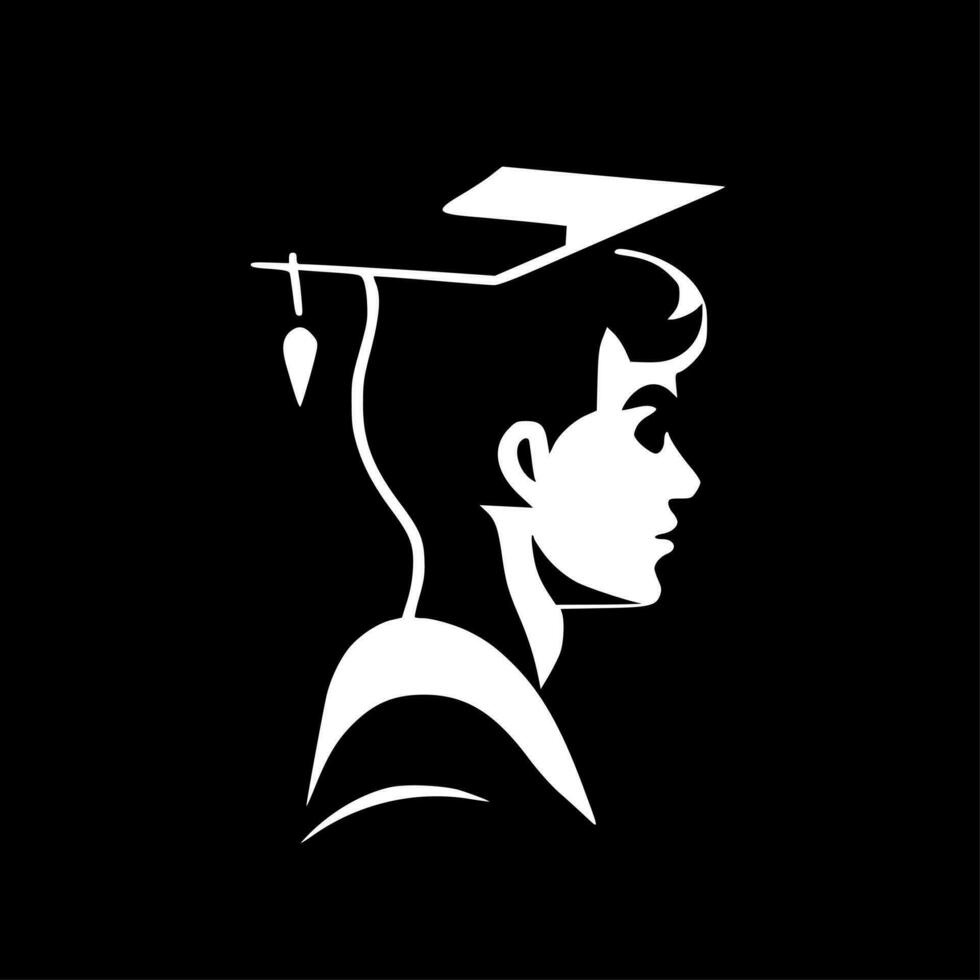 Graduate, Black and White Vector illustration