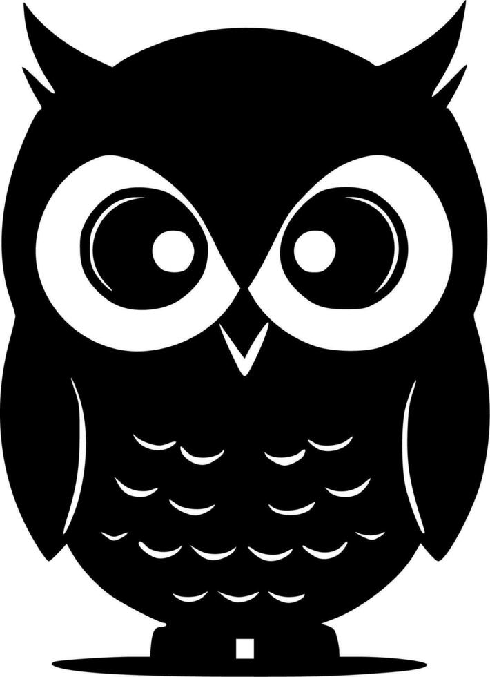 Owl - Black and White Isolated Icon - Vector illustration