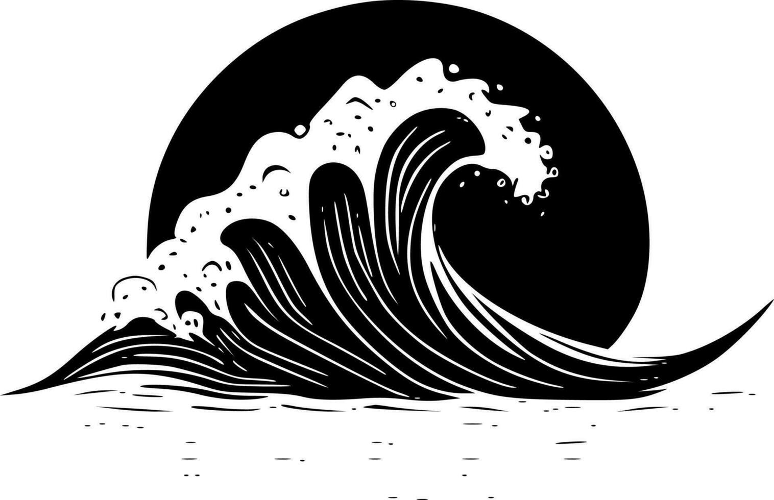 Wave, Minimalist and Simple Silhouette - Vector illustration