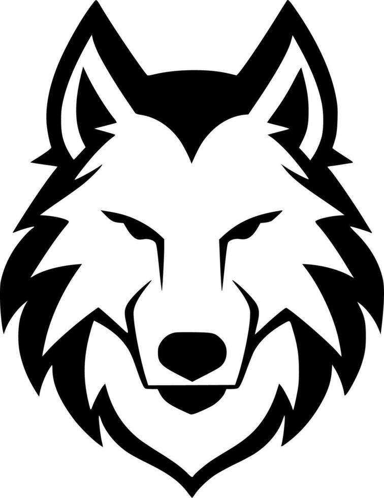 Wolf, Black and White Vector illustration