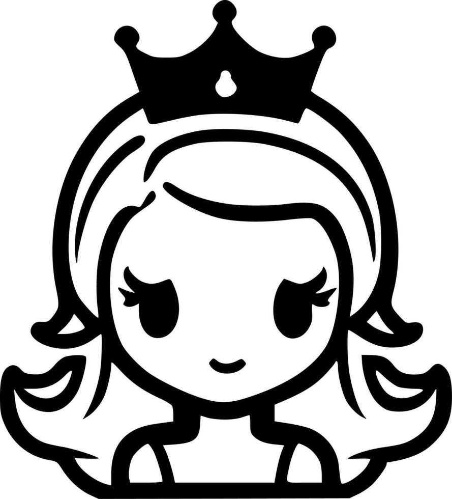 princesa, minimalista y sencillo silueta - vector ilustración