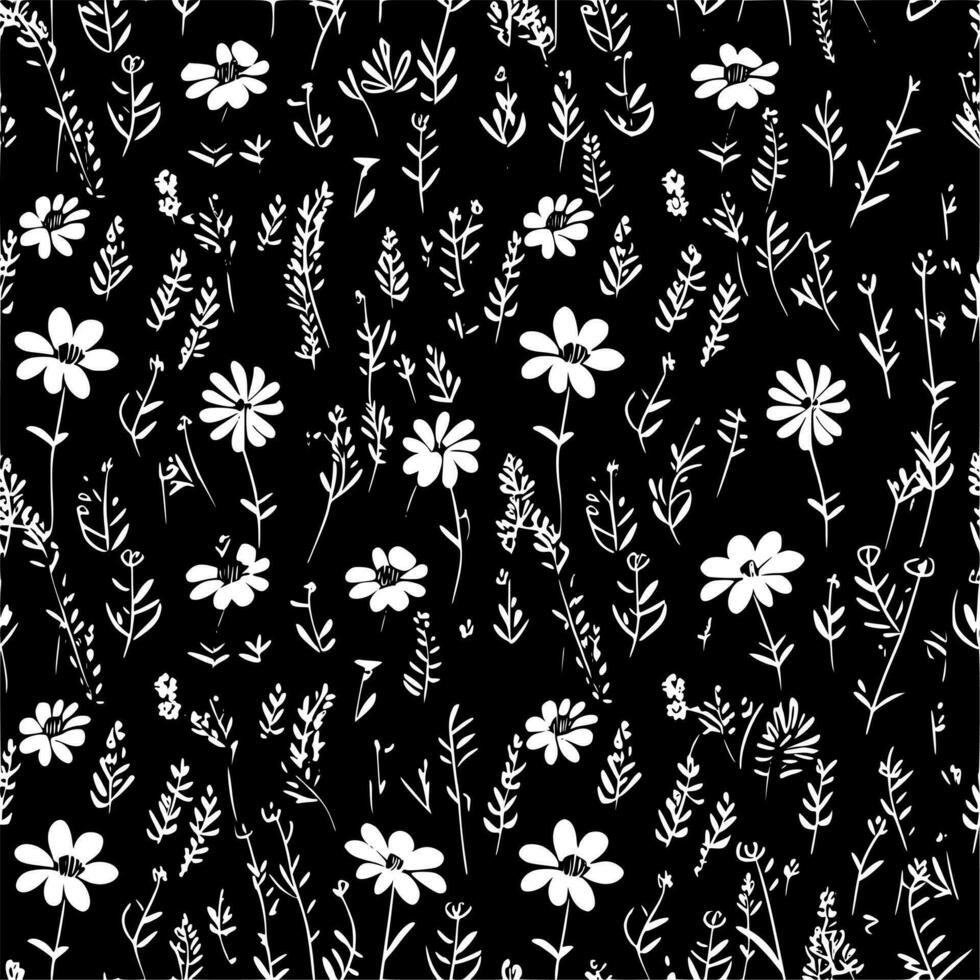 Seamless Pattern - Black and White Isolated Icon - Vector illustration
