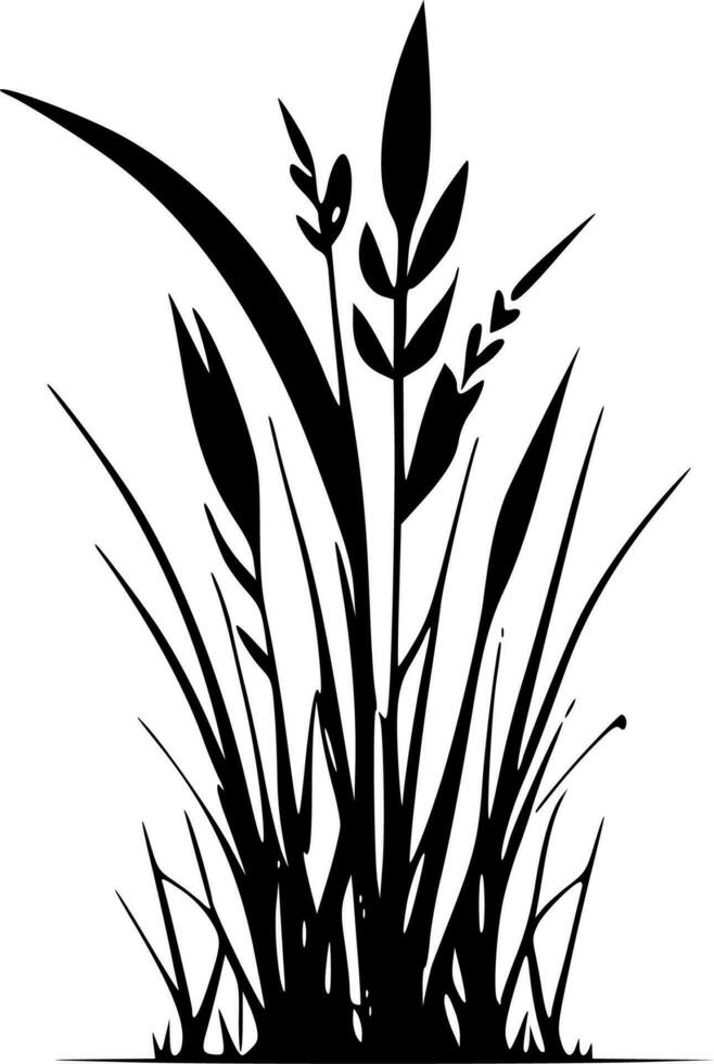 Grass, Minimalist and Simple Silhouette - Vector illustration