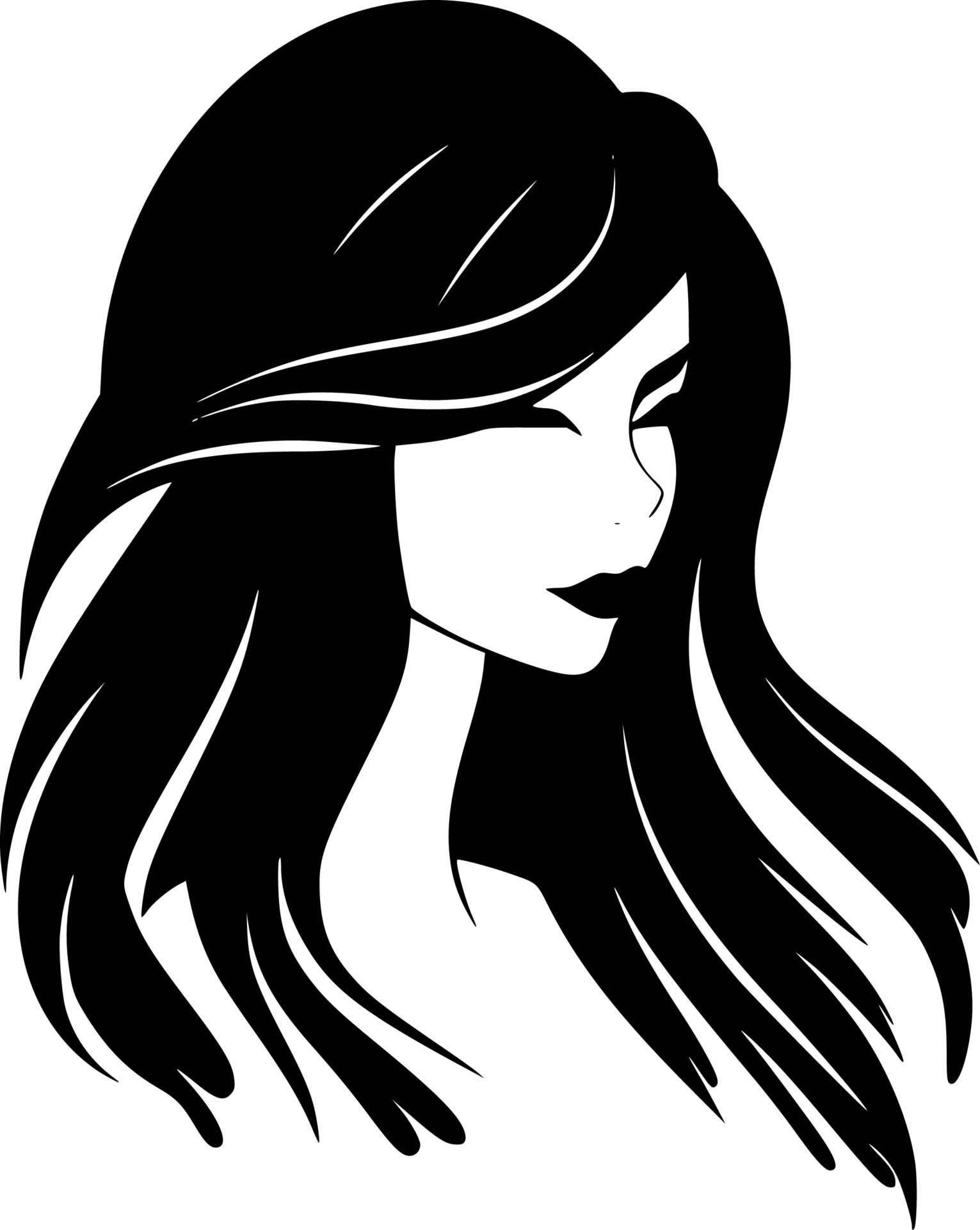 Hair, Black and White Vector illustration 24164526 Vector Art at Vecteezy