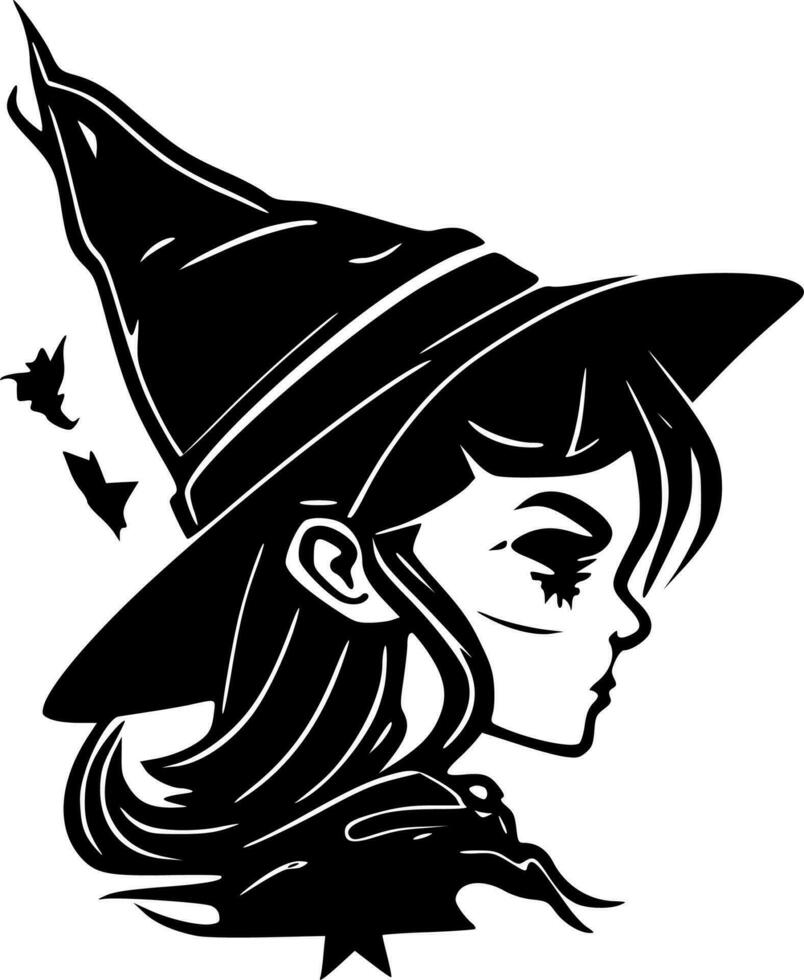 Witch - Minimalist and Flat Logo - Vector illustration
