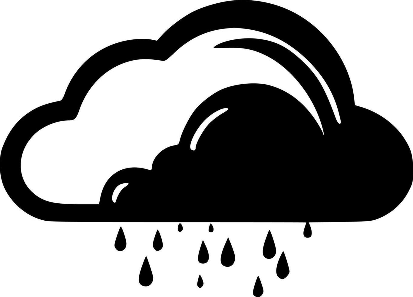Cloud - Black and White Isolated Icon - Vector illustration