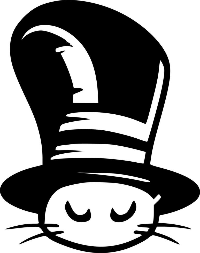 Cat in the Hat, Minimalist and Simple Silhouette - Vector illustration