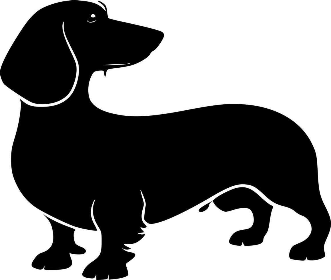 perro tejonero - negro y blanco aislado icono - vector ilustración
