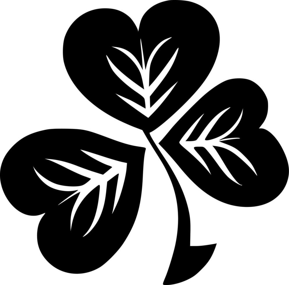 Shamrocks, Black and White Vector illustration