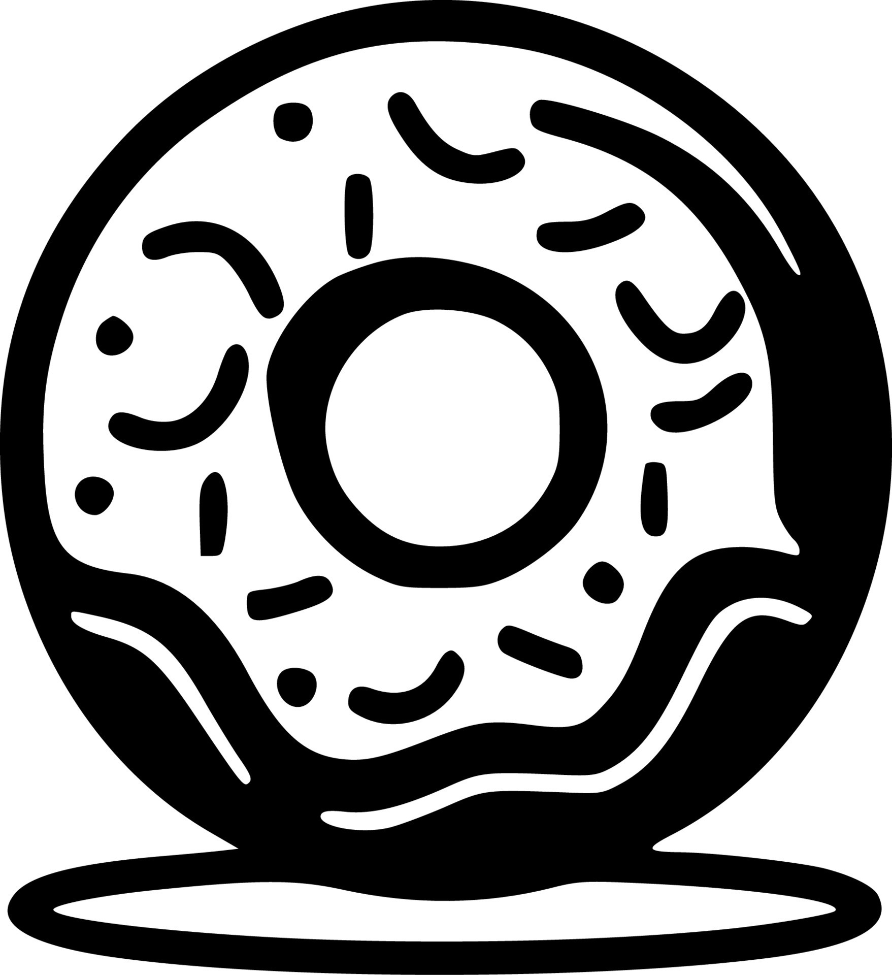 Donut - Black and White Isolated Icon - Vector illustration 24164560