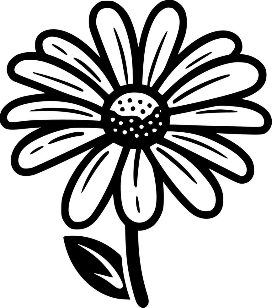 Daisy - Black and White Isolated Icon - Vector illustration