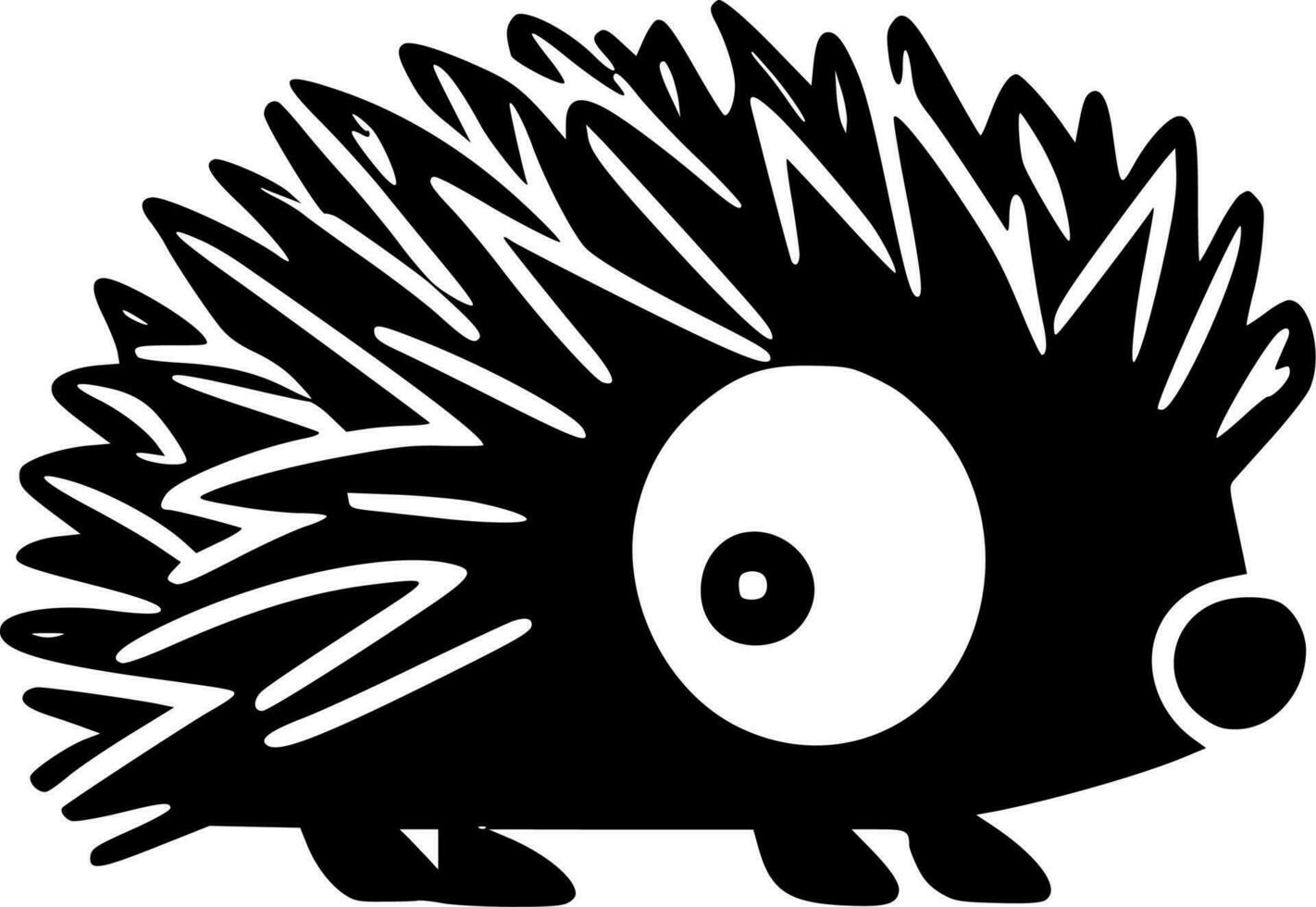 Hedgehog - Black and White Isolated Icon - Vector illustration