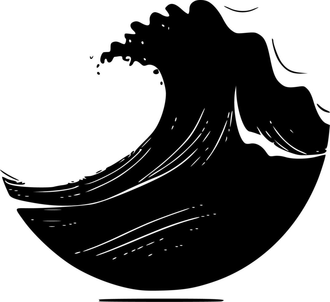 Wave, Minimalist and Simple Silhouette - Vector illustration