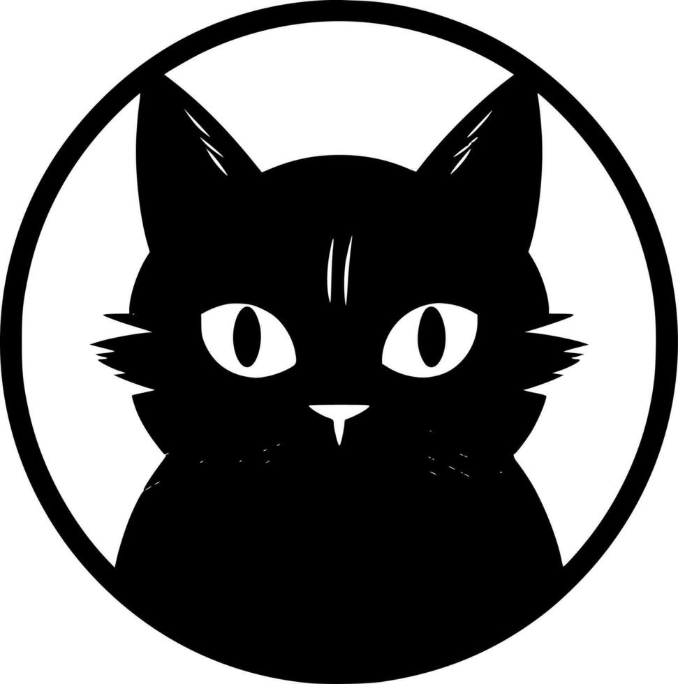 Black Cat - Minimalist and Flat Logo - Vector illustration